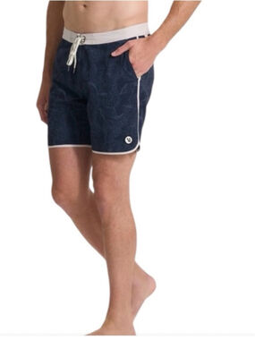Vuori Navy Swim Trunks with White Trim
#32